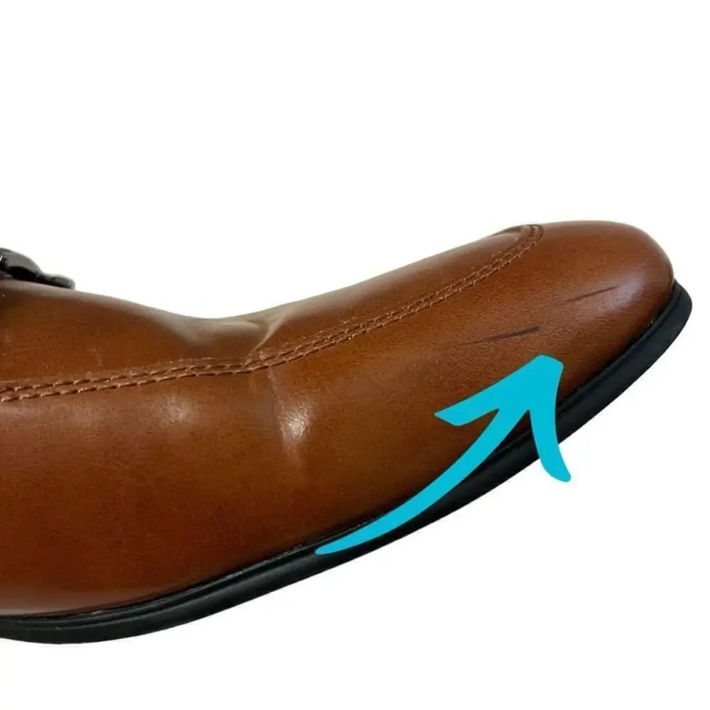 ALFANI Men's Brown Otis Bit Slip-On Loafers with Buckle Size 10 M